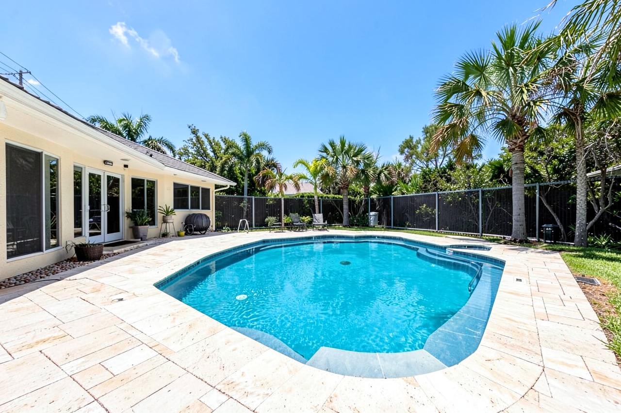 Clean pool deck after pressure washing